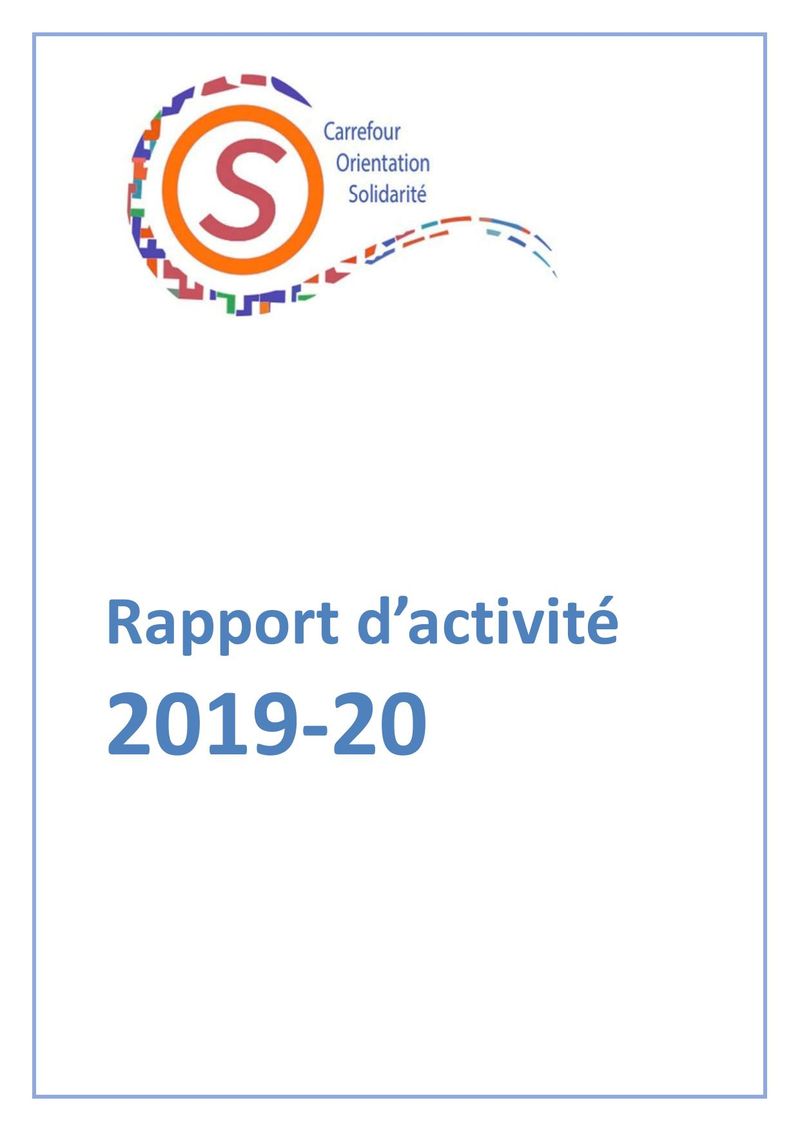 Rapport d'activité 2019-20 — COS Carrefour Orientation Solidarité