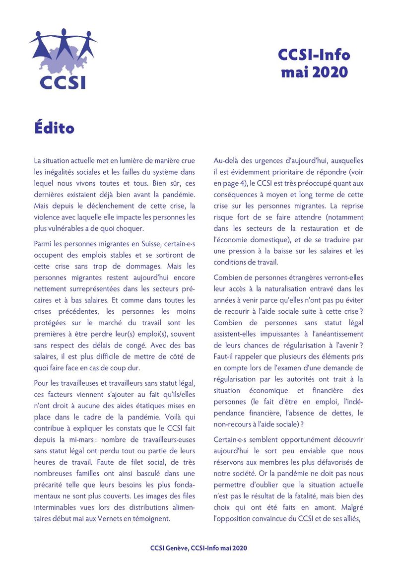 CCSI-Info mai 2020