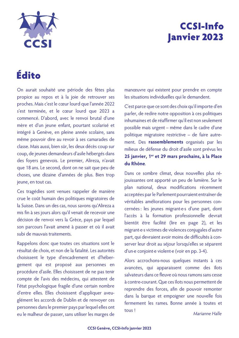 CCSI-Info janvier 2023