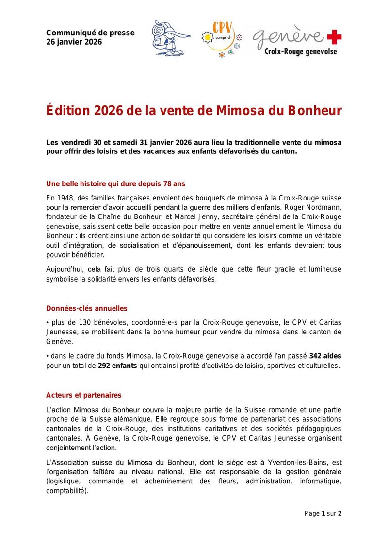 Édition 2026 de la vente de Mimosa du Bonheur