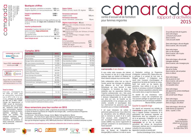 Rapport annuel 2015 - Camarada