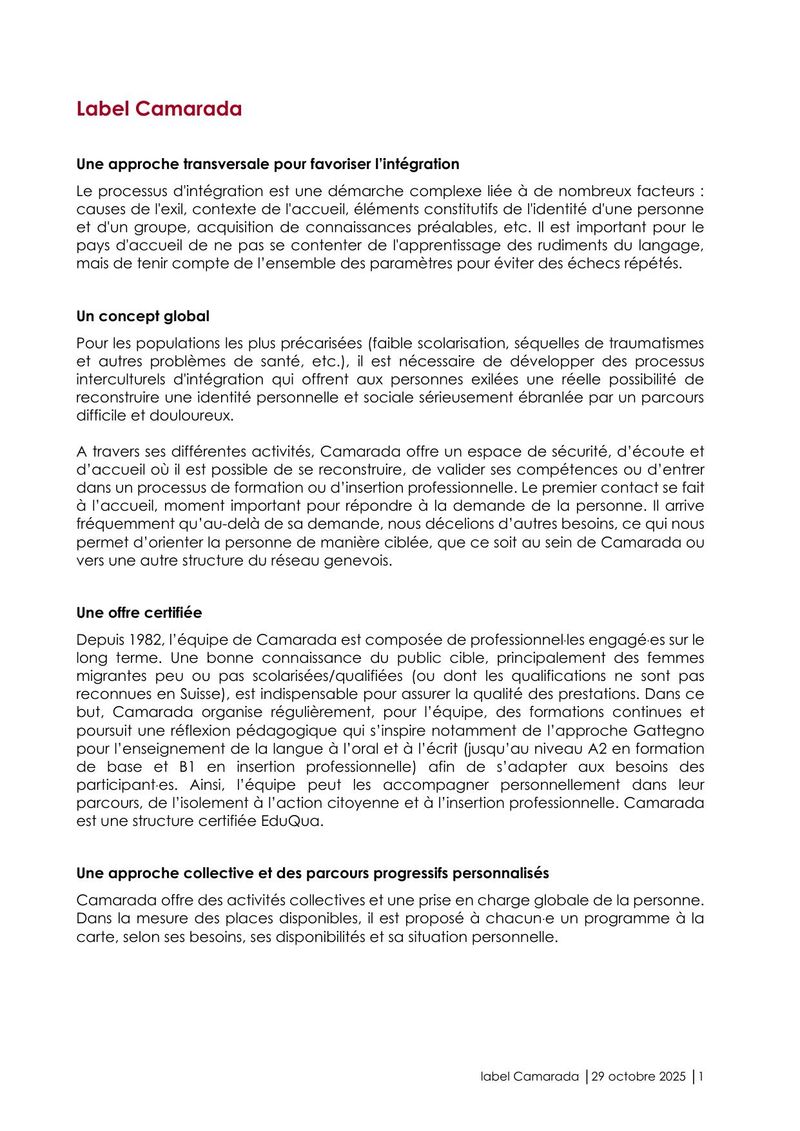 Le label de Camarada