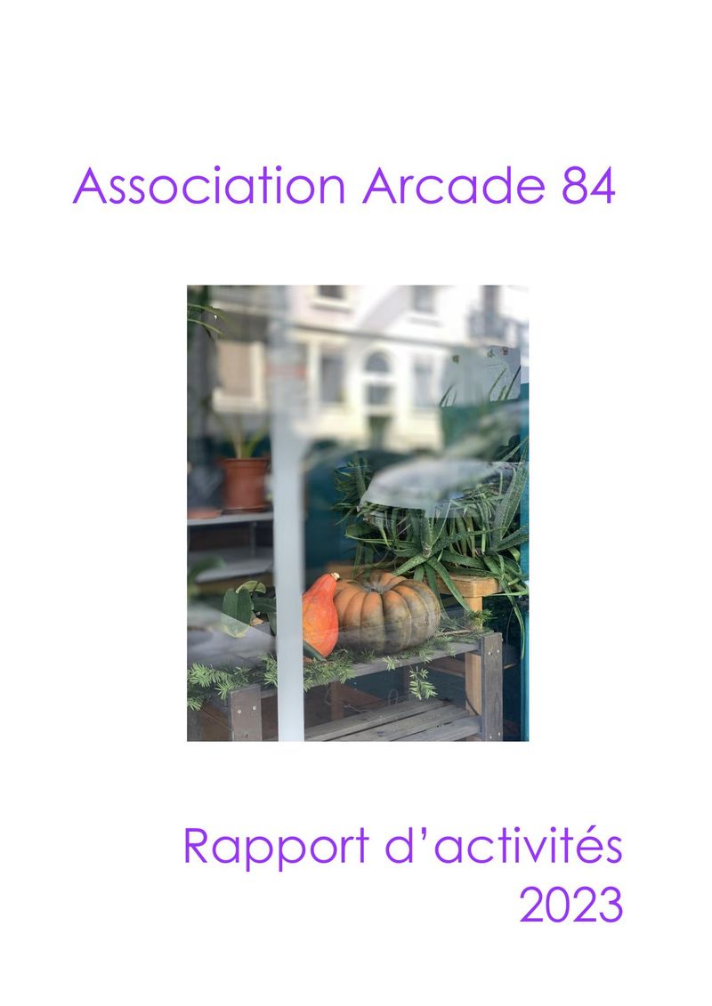 Rapport d'activités ARCADE 84 - 2023