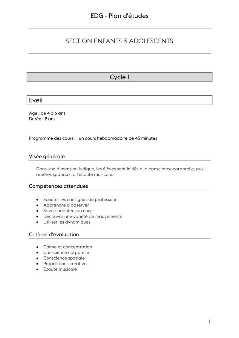 Plan d’études
