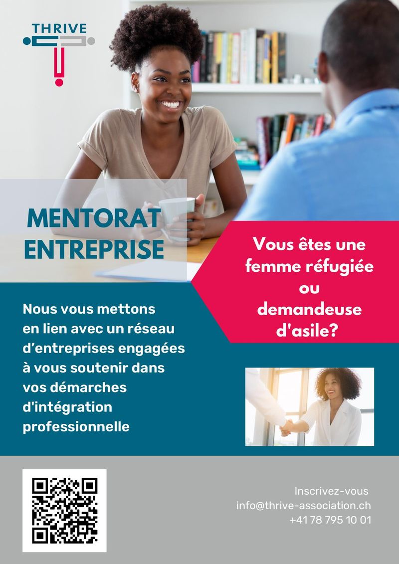 THRIVE Mentorat Entreprise - Programme de soutien pour femmes réfugiées et demandeuses d'asile