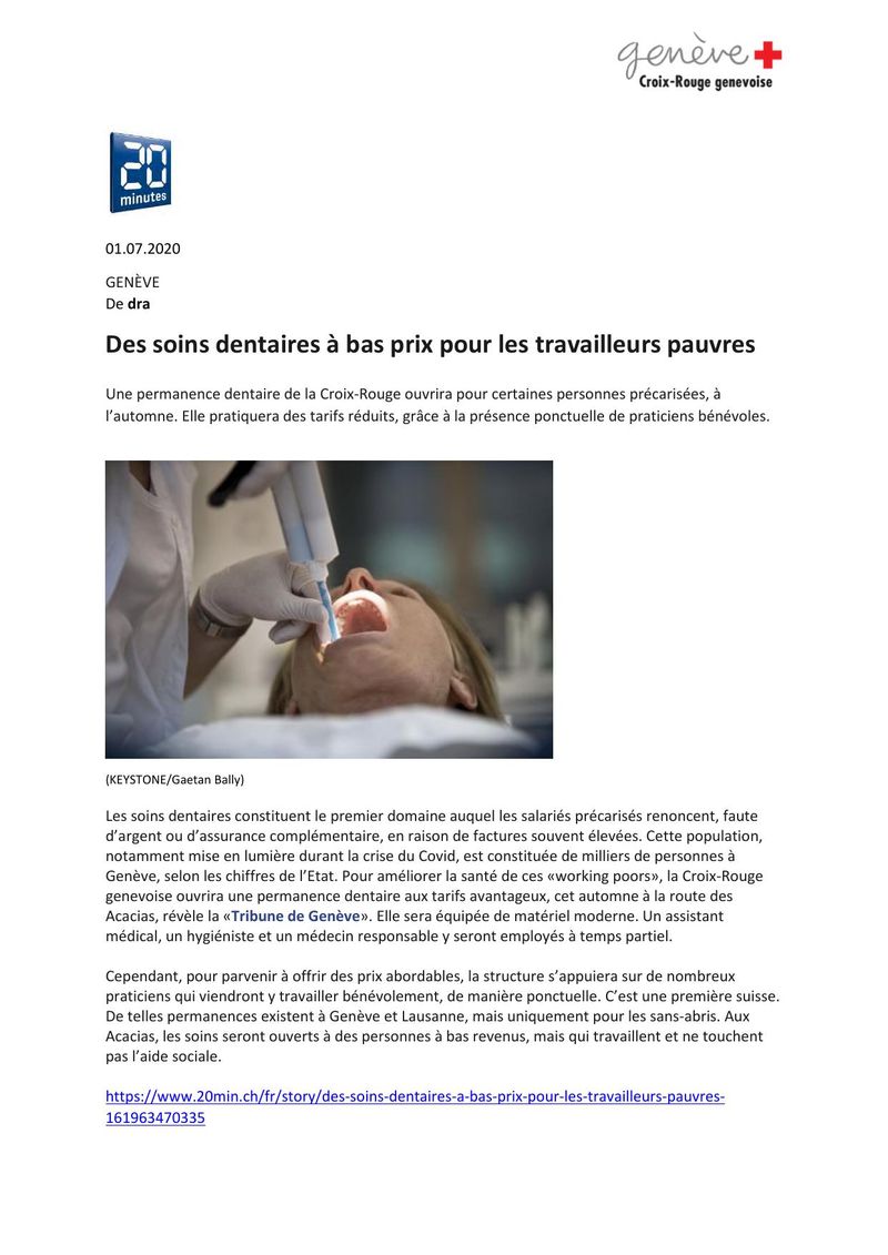 Des soins dentaires à bas prix pour les travailleurs pauvres