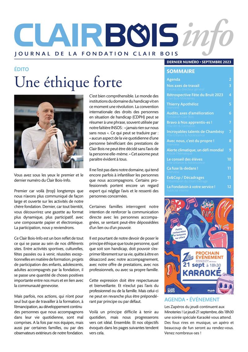 Clair‑Bois‑INFO – Dernier numéro – Septembre 2023