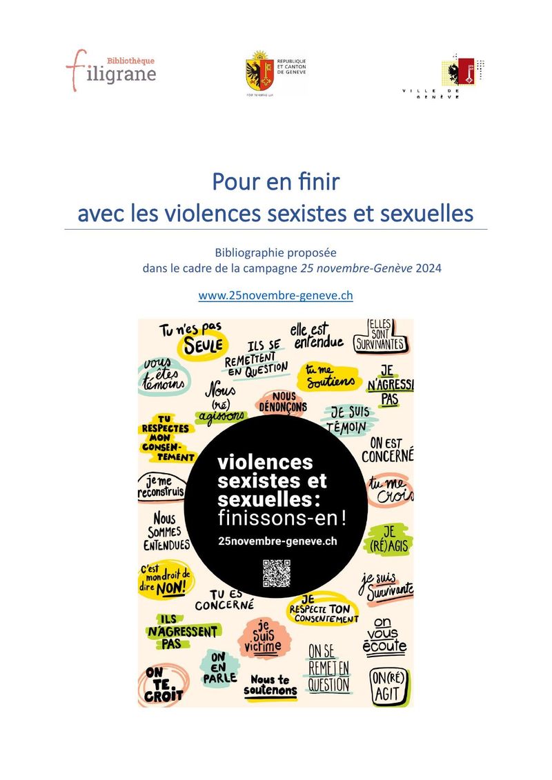 Violences sexistes et sexuelles: finissons-en! – une bibliographie de la bibliothèque Filigrane
