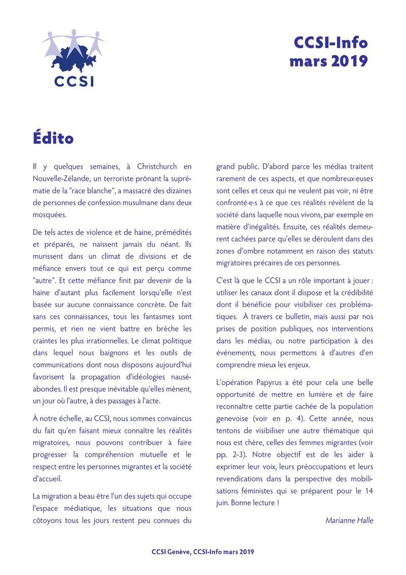 CCSI-Info mars 2019