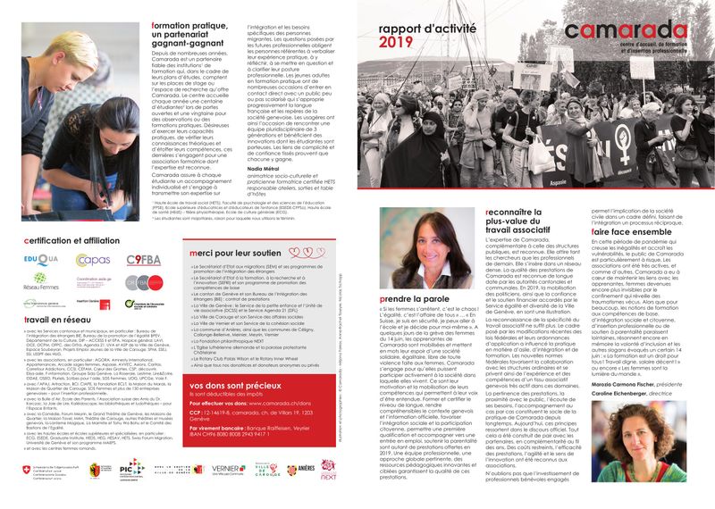 Rapport annuel 2019 — Camarada