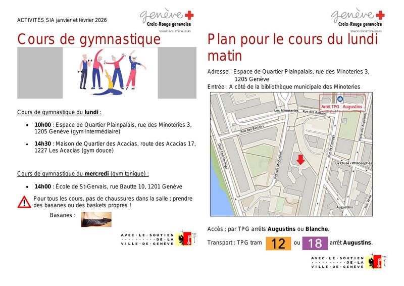 Activités SIA janvier et février 2026 — Croix-Rouge Genevoise