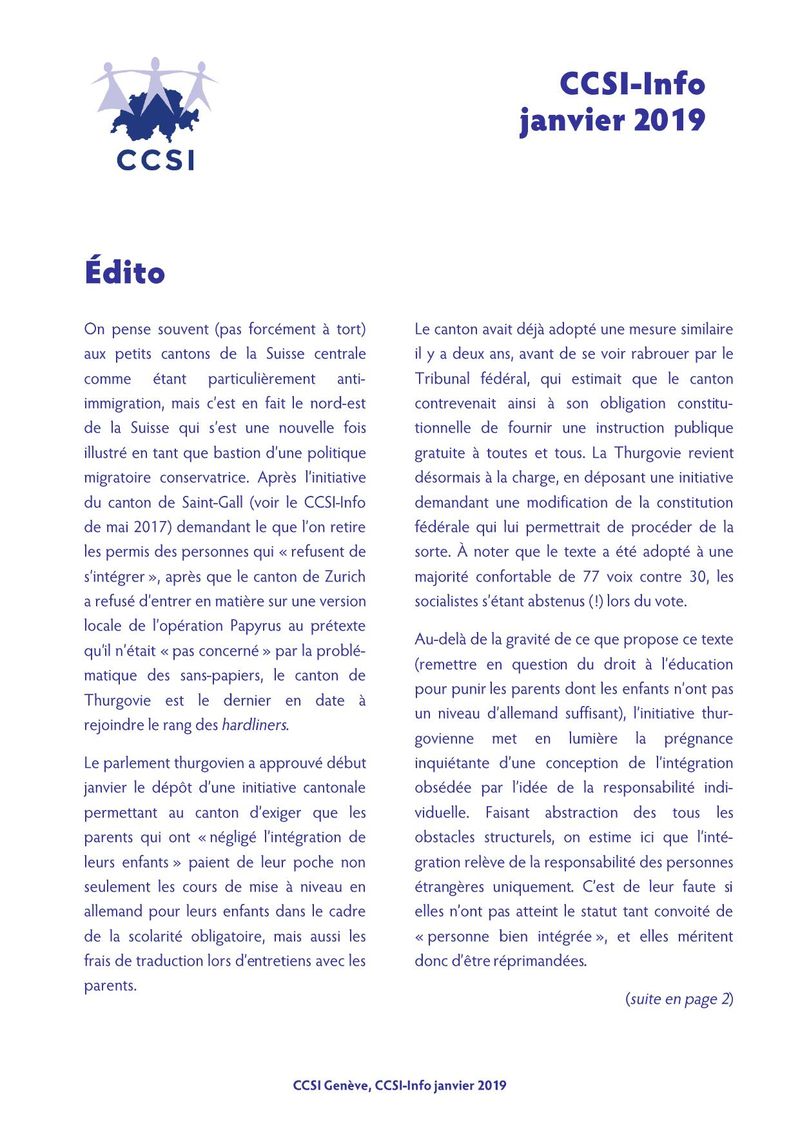 CCSI-Info janvier 2019