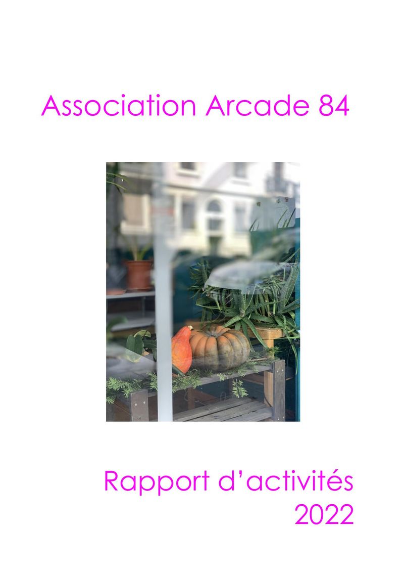 Rapport d'activités ARCADE 84 2022