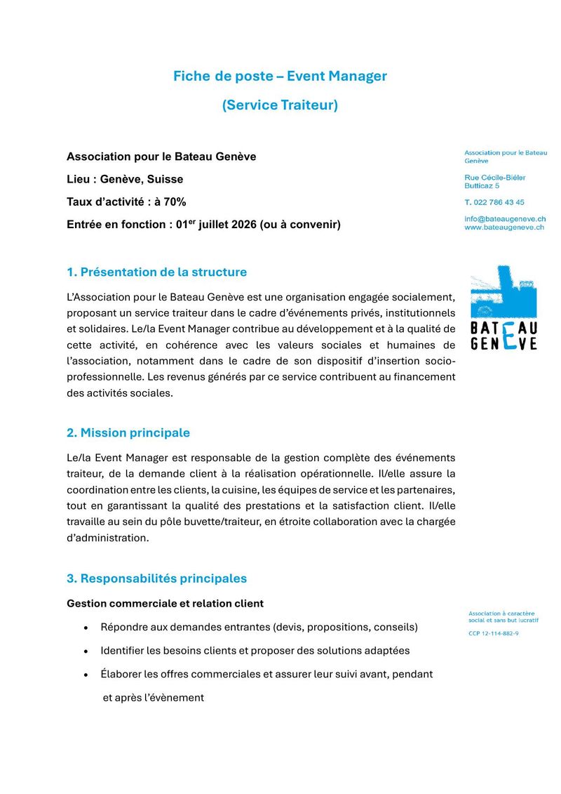Le Bateau recrute !