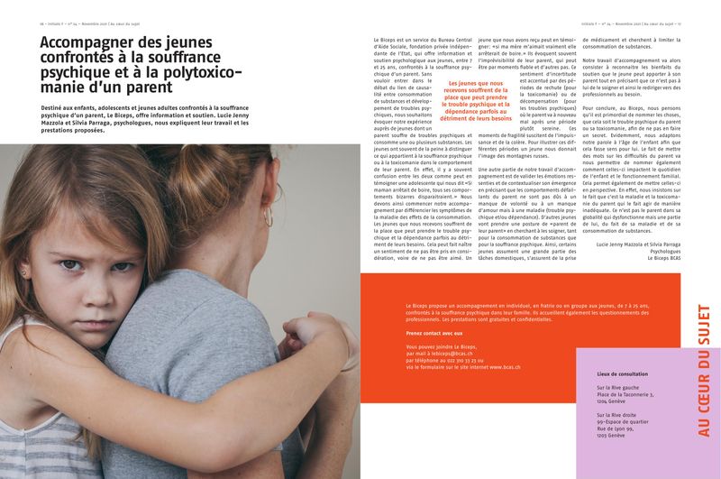 Initiale F - Accompagner des jeunes confrontés à la souffrance psychique et à la polytoxicomanie d'un parent