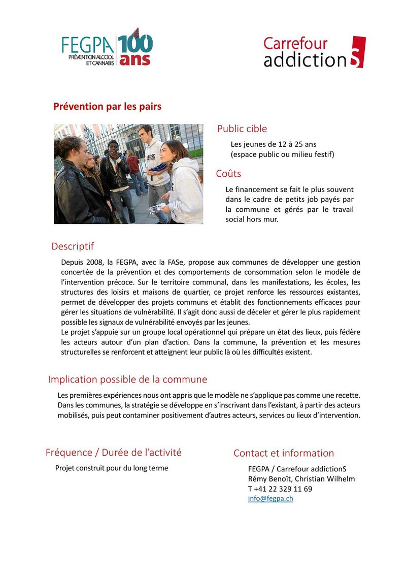 Former des pairs à intervenir sur l'espace public ou ailleurs