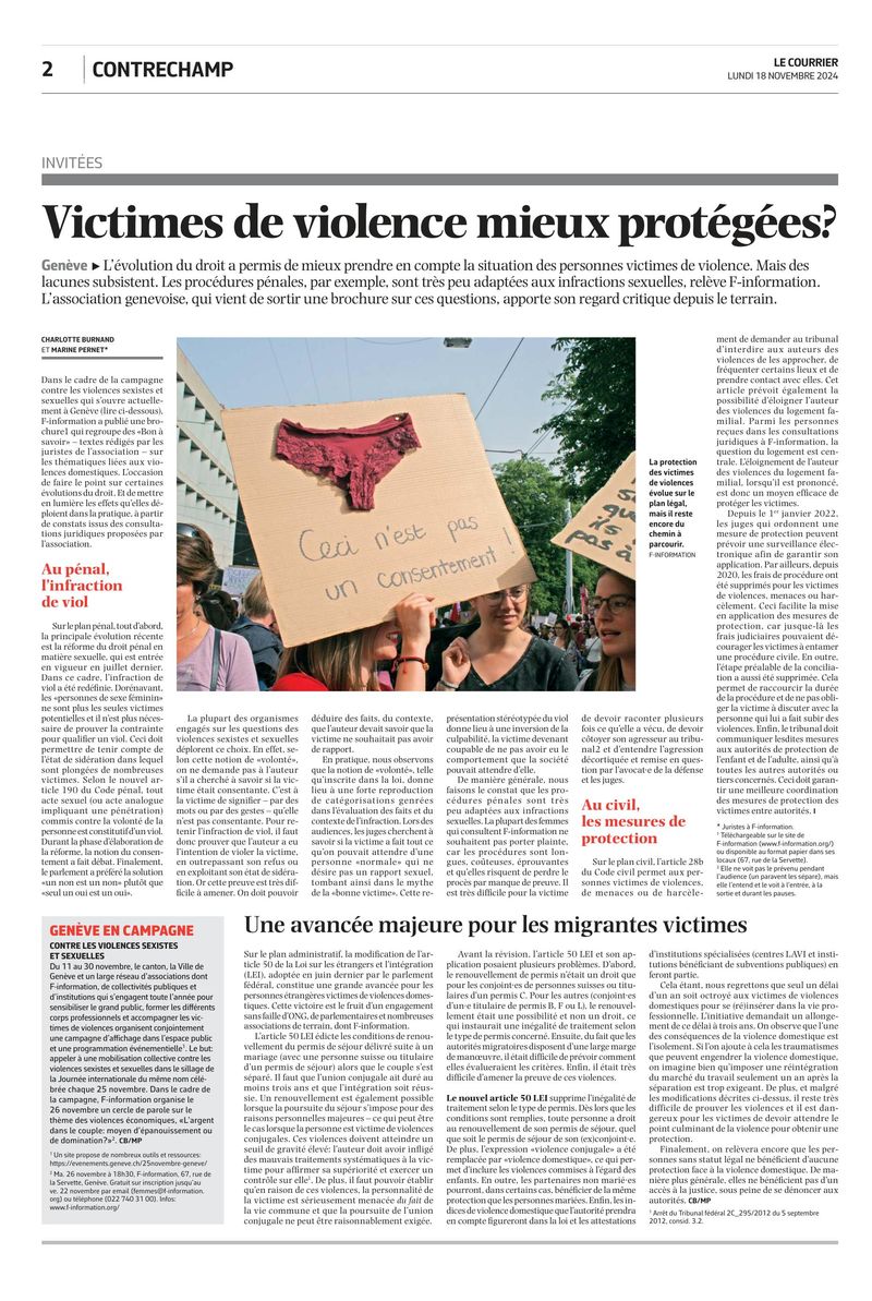 Victimes de violences mieux protégées?